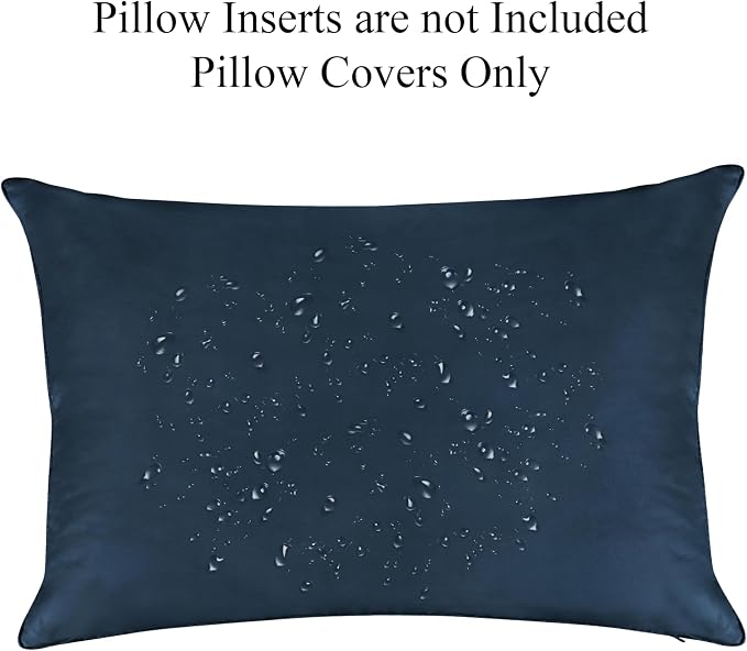 A1 HOME COLLECTIONS A1HC Luxurious Outdoor Waterproof Pillow Covers 12x20 Inches (Pack of 2, Cloud Burst), Throw Pillow Covers for Pool Areas, Garden, Sofa, Chairs, Beds, Tent, Patio
