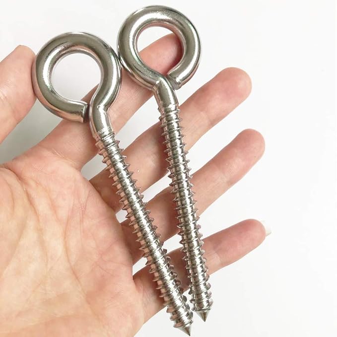 Swing Hooks, 4Pack M8 Heavy Duty Large Swing Hooks Hammock Hanging Kit Eye Screws 1200LB Capacity Swing Hardware for Yoga Hammock Swing Chair Indoor Outdoor