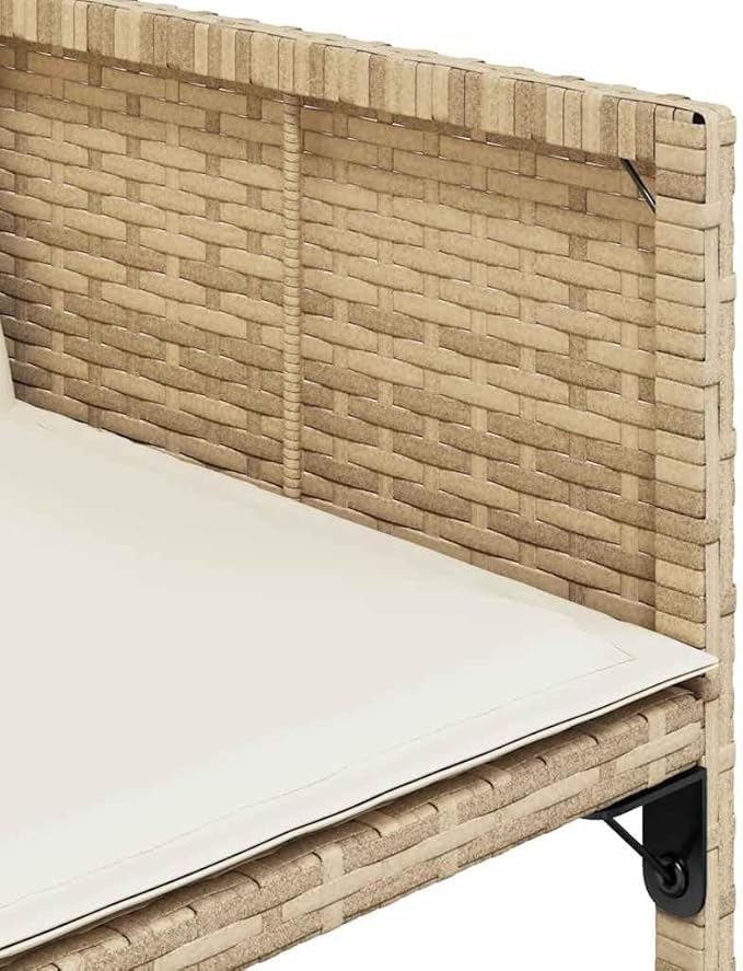 10-Piece Patio Dining Set Beige PE Rattan 10-Person Foldable for Patio and Outdoor Seating