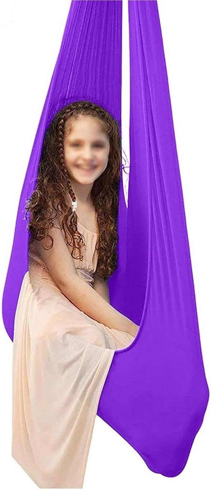 Elastic Therapy Swing Sensory Hammock for Child Kids Adult Autism ADHD and Aspergers Outdoor Indoor Up to 200kg (Color : Purple, Size : 150 x 280 cm)