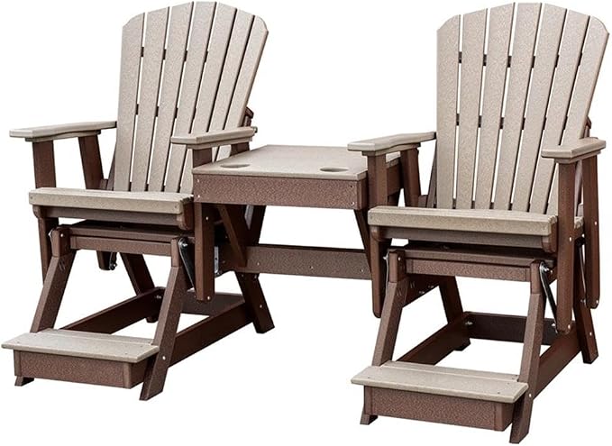 OS Home and Office 516WWTB-K Double Balcony Height Glider with Center Table