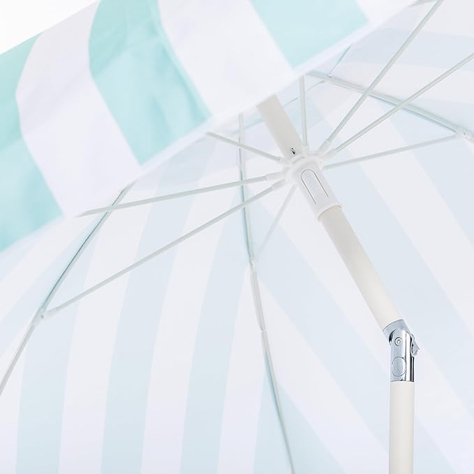 Business & Pleasure Co. Margaritaville Manana Umbrella - 6.5' Beach Umbrella Sand Anchor, 7' Tall Telescopic Aluminum Pole, UPF 50+