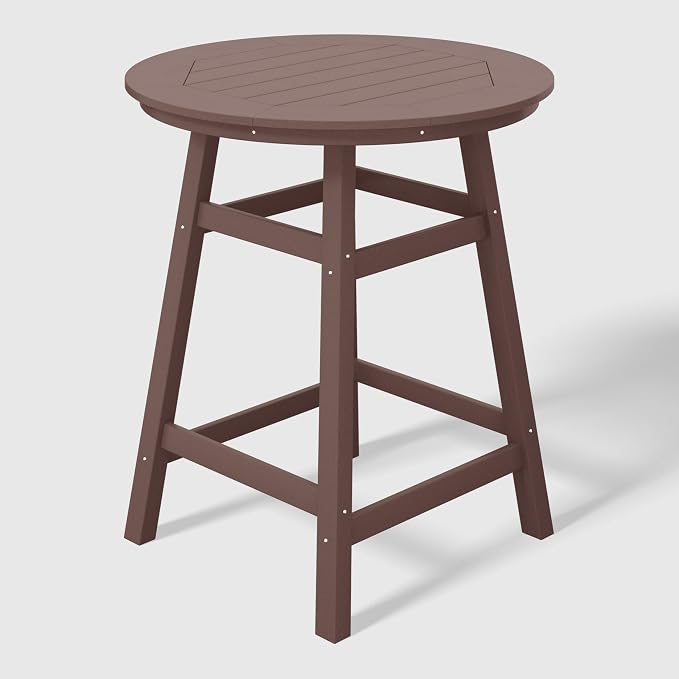 WestinTrends Malibu 5-Piece HDPE Outdoor Patio Dining Bar Bistro Table Set with Counter High Round Bar Stools