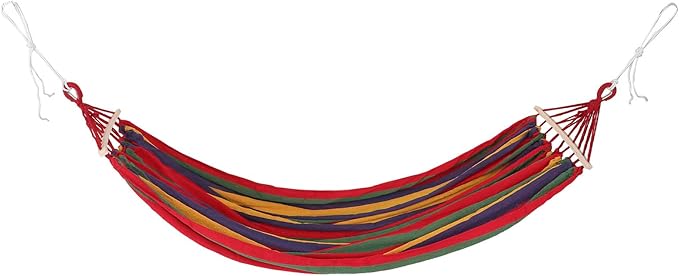 UPKOCH Double Anti-roll Hanging Hammock for Two with Striped Canvas and Duckbill Buckle, Outdoor Indoor Garden Yard Camping Hammock, Wide Size for Backyard Relaxation