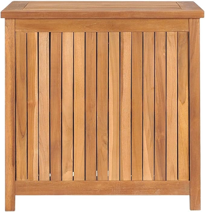 Patio Storage Box Outdoor Solid Teak Wood Deck Box Wooden Outdoor Storage Organization Box with Lid Storage Bench and Waterproof Lining for Garden,Patio,Backyard,23.6"x19.7"x22.8" -AA