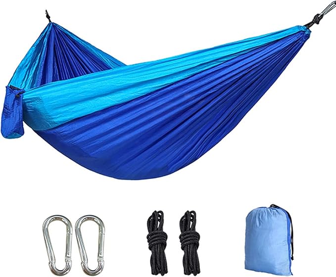 Hammocks for Outside 2 Person, Hammocks for Trees with Net, Portable Camping Hammock, Parachute Hammocks, Outdoor Hammock, for Outdoor, Indoor, Patio Yard