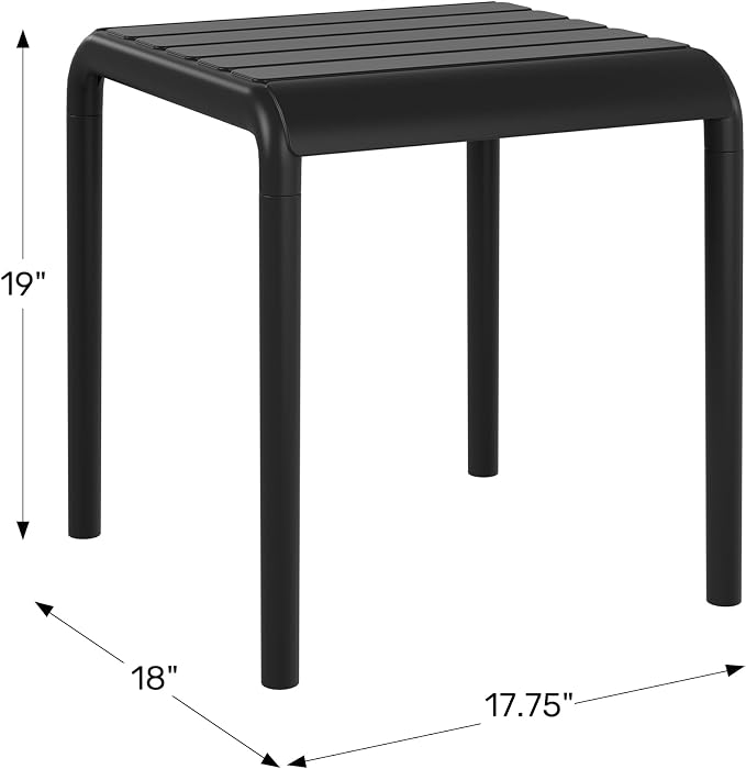 WestinTrends Playa Plastic Modern Outdoor Patio Accent Side Tables (Set of 2), French Blue