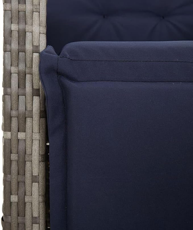 Backyard Furniture Patio Conversation Sets Outdoor Seating 5 Piece Patio Dining Set with Cushions Gray Poly Rattan Suitable for Gardens, Balconies, Decks