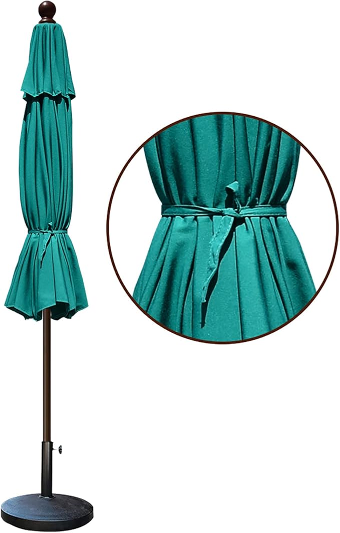 EliteShade USA 10-Year-Non-Fading 9Ft Market Patio Umbrella, UPF 50+ UV Protection Performance Sun Umbrella, Heavy Duty Commercial Grade Outdoor Table Umbrella with Crank & Tilt, Windproof Vented Top for Garden, Pool, Deck and Outdoor Playsets, Teal