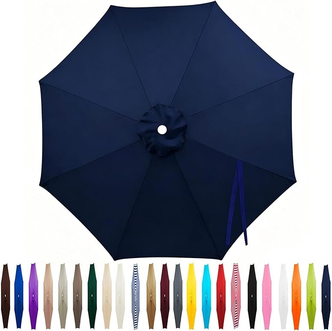 Outdoor Patio Umbrella Replacement Canopy 7.5ft/9ft/10ft/11ft 6/8 Ribs, Cantilever Offset Patio Umbrella Fabric Cover Resistant Waterproof Shade for Table Pool