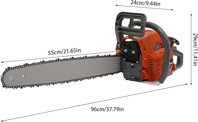 62cc Gas Chainsaws, 22 Inch Bar Power Chain Saws, 2-Stroke Gas Powered Handed Petrol Gasoline Chain Saw with Glooves & Goggles for Cutting Wood Outdoor Garden Farm Home Use