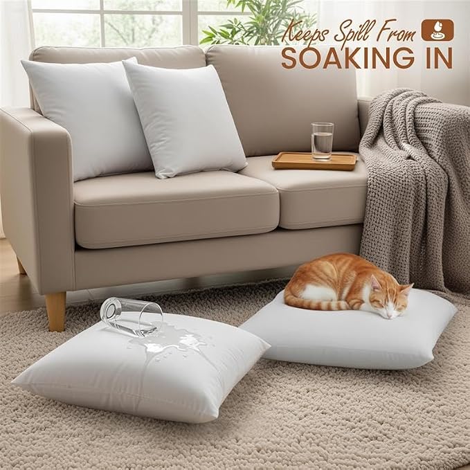Utopia Bedding 18x18 Outdoor Pillows, Water Resistant Throw Pillows, 2-Pack | Outdoor Throw Pillows, Water Repellent, Decorative Pillow for Patio Furniture & Porches, Plush & Supportive, Pack of 2, White