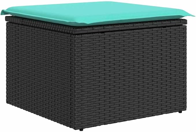 Garden Sofa Set 8 STK. Black Poly Rattan Outdoor Furniture Set with Patio Conversation Sets for Garden Seating and Outdoor Living Space