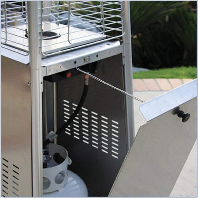 AZ Patio Pyramid Glass Tube Propane Gas Patio Heater, Stainless Steel, CSA certified