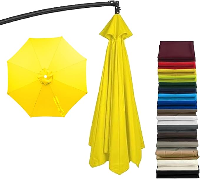 11ft Umbrella Replacement Canopy, Patio 8 Ribs Sun Umberlla Cover UV 50+ Protection Waterproof Cantilever for Garden, Backyard, Pool