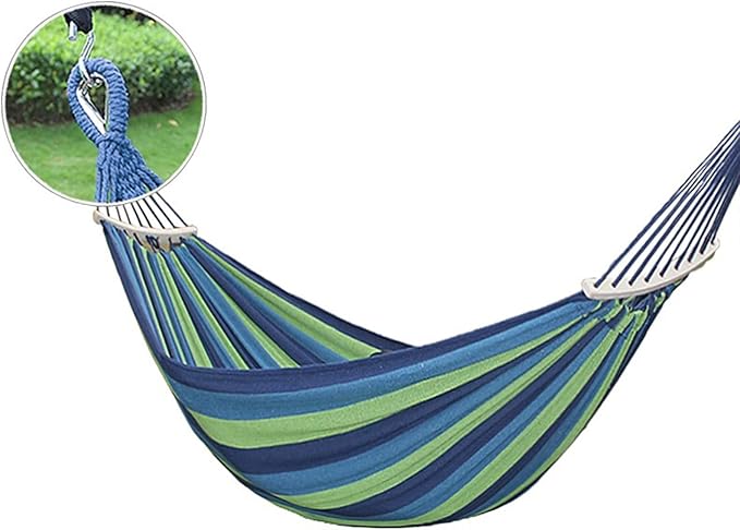 Camping Hammock, Portable Hammock, Camping Accessories Single or Double Hammock for Outdoor, Indoor with Tree Straps and Carrying Bag,Blue,260x100cm