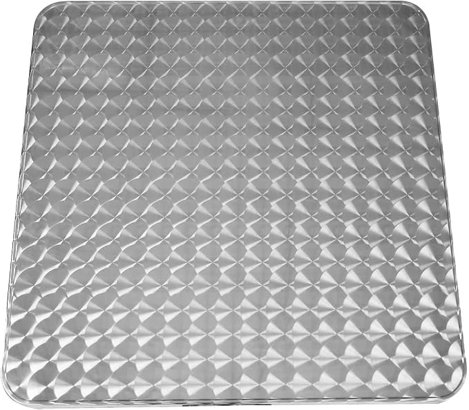 BTEXPERT 27.5" Square Indoor Outdoor Bistro Table – Stainless Steel Top, Aluminum Base, Commercial Restaurant Patio Table for Café, Balcony, Garden, Dining