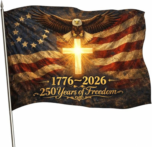 Us 250 Flag – 250th Anniversary US Double Sided 3-Ply Outdoor Flag, We The People 1776-2026 Patriotic Yard & House Banner for 4th of July (5, 3X5)