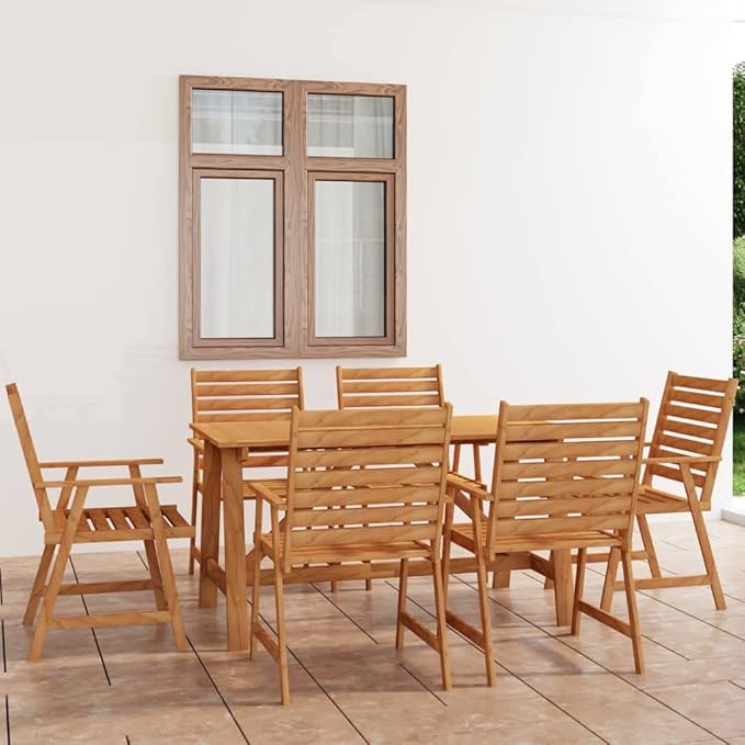Patio Dining Set,Patio Lounge Set,Outdoor Patio Furniture,Outdoor Chat Conversation Set,for Patio,Backyard,Garden,Outdoor,7 Piece Solid Acacia Wood
