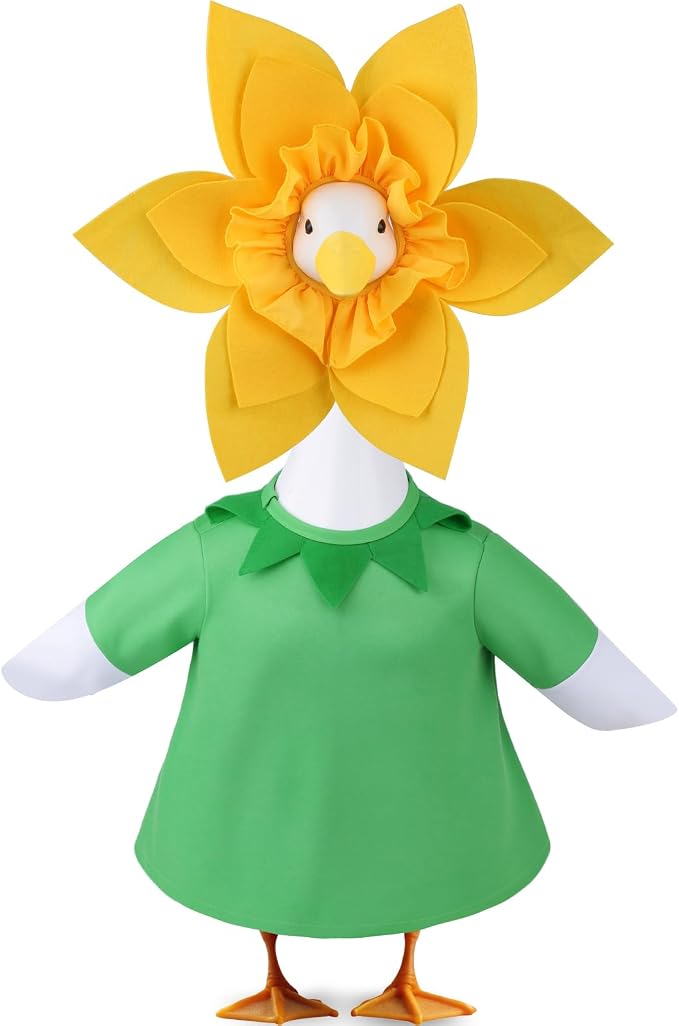 Sunflower Porch Goose Outfits, 23” Porch Goose Summer Outfit | Cute Goose Clothes for Outdoor Party Garden Yard Lawn Patio Decor