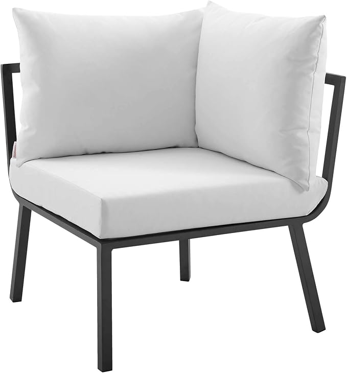 Modway Riverside 7 Piece Outdoor Patio Aluminum Set, 85.5 x 114 x 28, Gray White