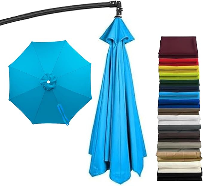 11ft Umbrella Replacement Canopy, Patio 8 Ribs Sun Umberlla Cover UV 50+ Protection Waterproof Cantilever for Garden, Backyard, Pool