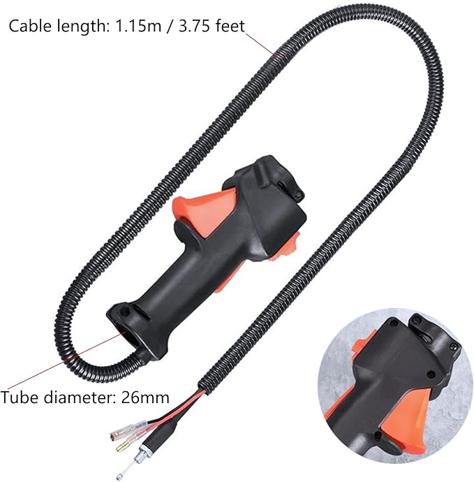 135cm Length Strimmer Trimmer Brush Cutter Handle Switch Throttle Trigger Cable 26mm Tube (Normal)