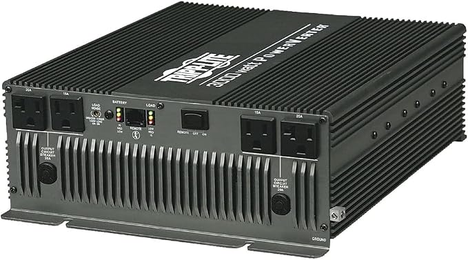 Tripp Lite Power Compact Inverter, 3000W, 12VDC, 120V, (2) 5-15R; (2) 5-20R, 4-Outlets for RVs,Trucks, Fleet Vehicles & Emergency Vehicles (PV3000HF)