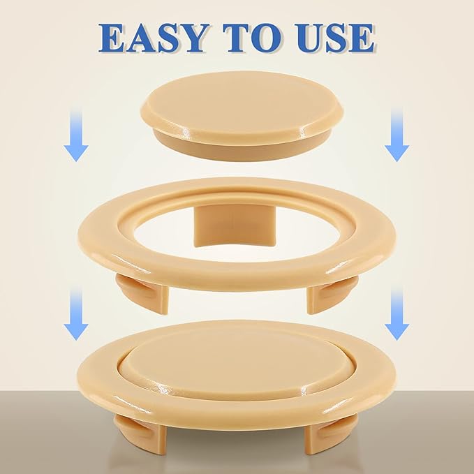Biaungdo 3 Sets 2 Inch Outdoor Patio Table Umbrella Hole Ring and Cap Set, Standard Size Garden Beach Tablet Thicker Hole Ring Plug and Cap Set(Wood Color)