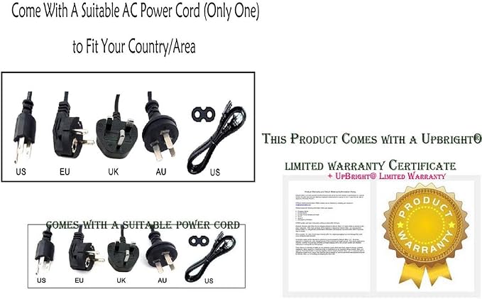 UpBright AC/DC Adapter Compatible with Maxoak Bluetti Portable Power Station AC50S 500Wh Solar Generator Lithium Battery Backup 300W Outdoor Camping RV Home Use Emergency Power Supply Cord Charger