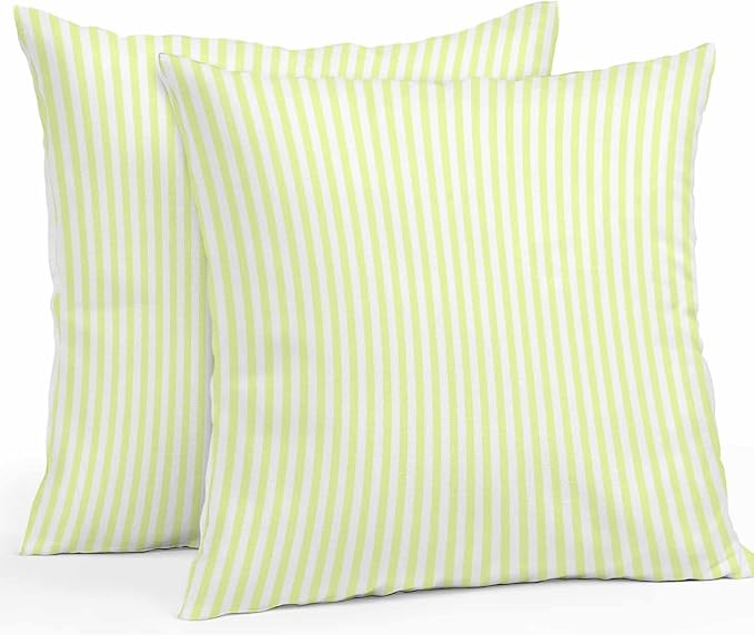 Throw Pillow Covers 20x20 Inch Set of 2, Yellow White Stripe Waterproof Outdoor Cushion Covers, Modern Minimalist Geometric Striped Decorative Pillowcases for Couch, Sofa, Bed, Garden, Patio