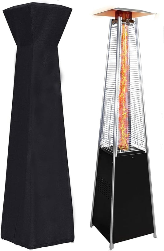 Patio Heater 48,000 BTU Propane Outdoor Heater with Detachable Wheels, Protective Cover, Commercial/Residential Use