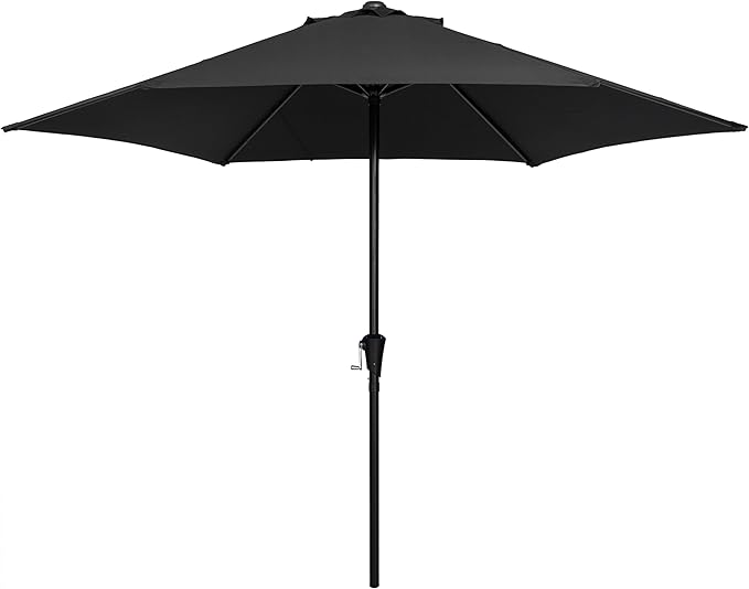 Sunnyglade 9FT Outdoor Patio Umbrella, Market & Table Umbrella with 6 Sturdy Ribs and Crank System, Fade-resistant & Waterproof for Garden Backyard Poolside Deck