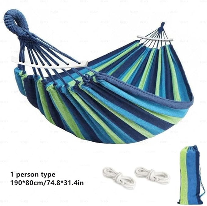 NOBRIM Camping Hammock Thickened Fabric Canvas Hammocks Travel Swing Hanging Bed with Bag Hammock for Travel Camping Camping Accessories
