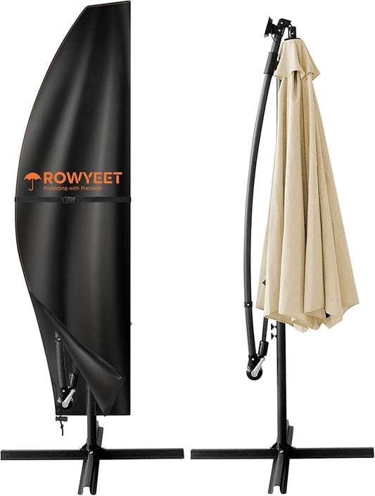 Umbrella Covers for Outdoor Umbrellas 9-12ft, 420D Oxford Fabric Patio Umbrella Cover Waterproof UV-Resistant Protection for Offset Umbrella & Parasol (Fits Cantilever Umbrella up to 9′S/12′R)