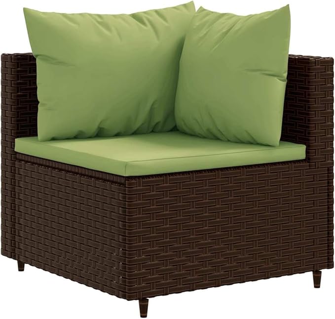 Patio Furniture Sets,Outdoor loveseat,Patio Conversation Sets,5 Piece Patio Lounge Set with Cushions Brown Poly RattanSuitable for Patio, Garden, Gazebo Low