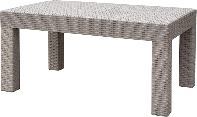 Jeco Pontus 4PC Grey Conversation Patio Set with Brick Red Cushion