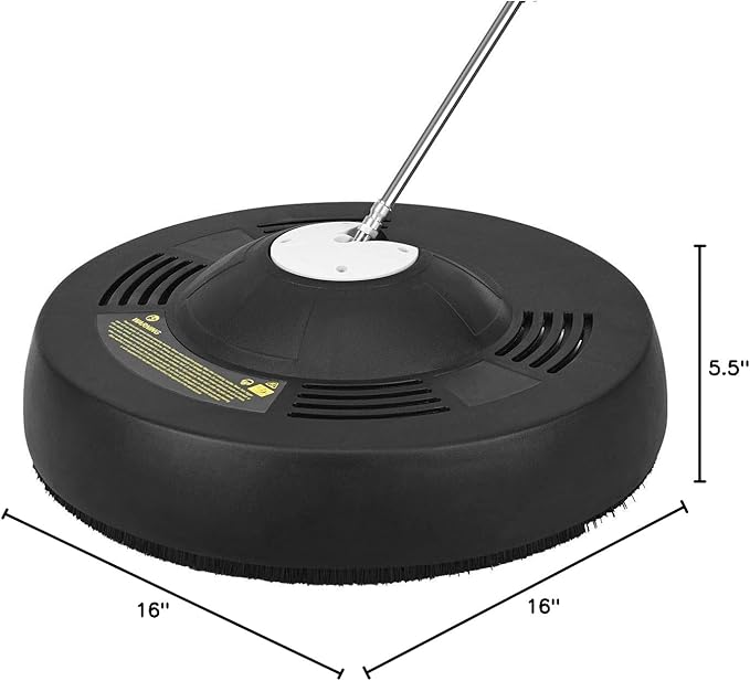 Goplus Pressure Washer Surface Cleaner, 16-INCH Power Washer Scrubber Attachment, Great for Cleaning Driveway Sidewalk with 1/4" Quick Connection, 3000PSI 1450RPM
