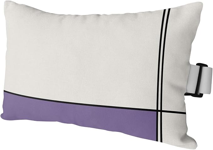 Outdoor Pillows Covers with Inserts Abstract Gemoetric Art Purple Color Block Waterproof Recliner Pillow with Adjustable Strap Throw Pillows for Patio Furniture Pool Lounge Chair, 11x16 inch, 1PCS