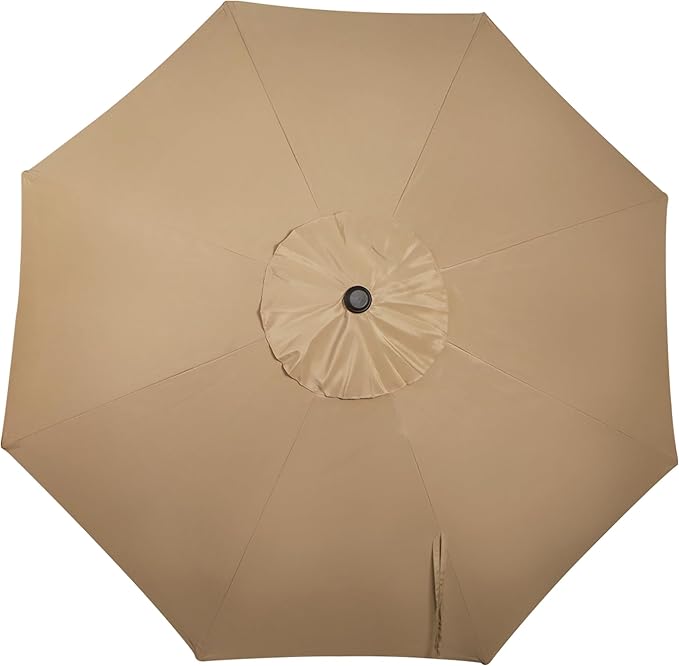 Blissun 10FT Outdoor Patio Umbrella, Outdoor Table Umbrella, Yard Umbrella, Market Umbrella with 8 Sturdy Ribs, Push Button Tilt and Crank