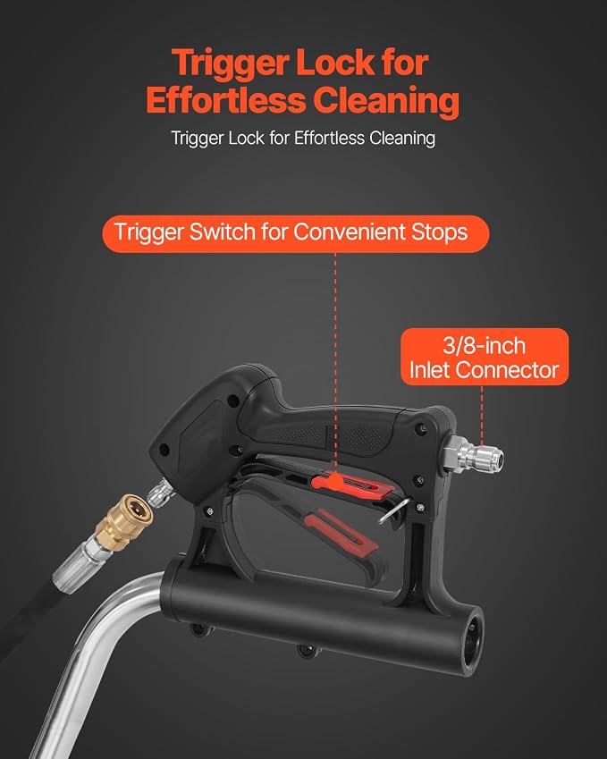 VEVOR 20 Inch Pressure Washer Surface Cleaner, 4000 PSI Stainless Steel Attachment with 4 Wheels, 2 Nozzles, 3/8 Inch Quick Connect and Dual Handle for Concrete, Patio, Sidewalk