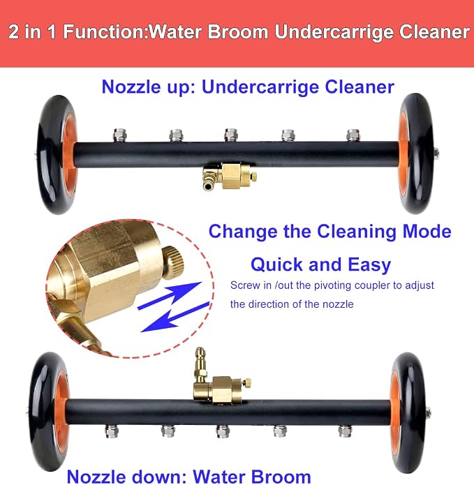 iMeshbean Dual-Function Water Broom Undercarriage Pressure Washer Surface Cleaner 18 inch 4000 PSI Power Washer Underbody Car Washer with 5 Nozzles and 3 Extension Wand (18 INCH)