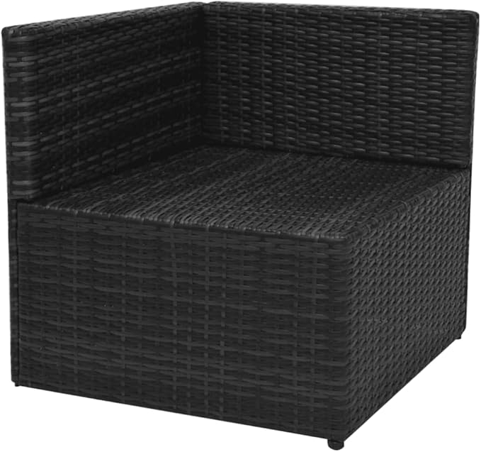 Patio Lounge Set with Cushions,Outdoor Patio Furniture,Conversation Furniture,Patio Furniture Sets,for Terrace,Garden,Backyard,5 Piece Poly Rattan Black