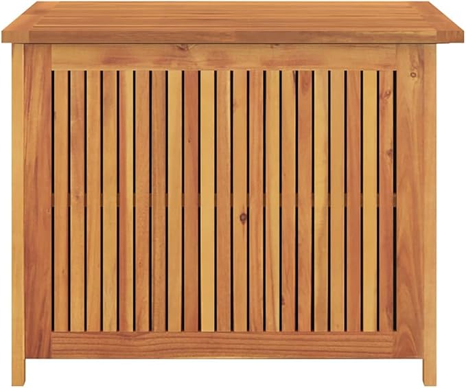 Garden Storage Box, Solid Acacia Wood Outdoor Deck Chest, 29.5x29.5x22.8 Inch Square Weather-Resistant Organizer for Patio, Cushion, and Tool Storage