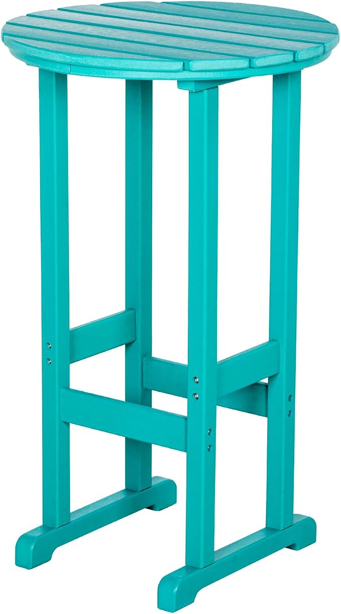 nalone 40" Outdoor Bar Table, All Weather HDPE Bar Height Patio Table Counter Round Patio Cocktail Bar Tables, Tall Bistro Tables Pub Table for Deck, Porch, Backyard, Garden