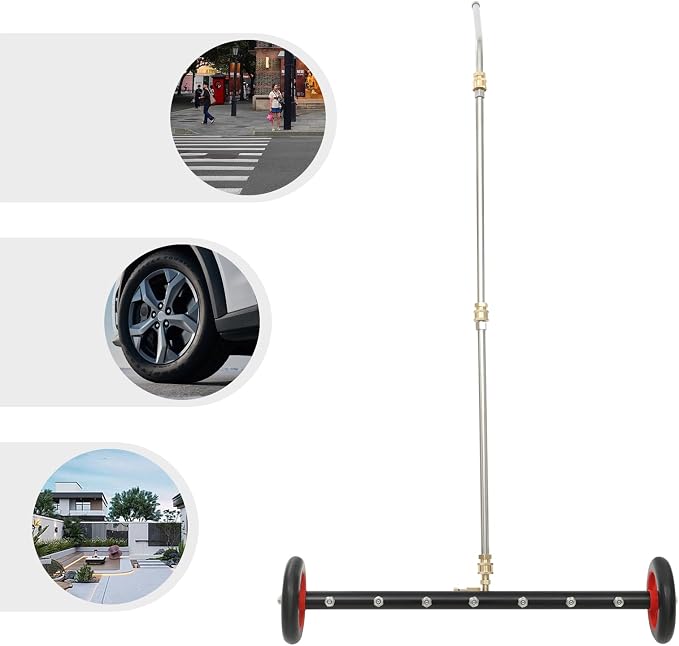 22in Ressure Washer Water Broom, 2 in 1 Pressure Washer Attachment W/ 7 Nozzles, Under Car Pressure Washer Attachment, Universal 1/4 Connector, 4000 Psi for Removing Mud & Sediment Deposits. (Red)