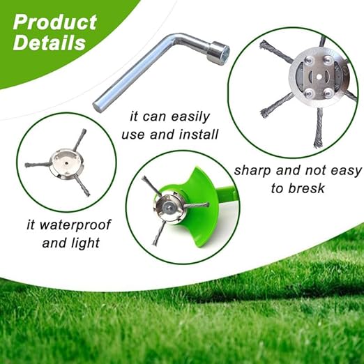 Professional Weed Brush for Brush Cutter |Weed Brush for Brush Cutter Lawn Trimmer, Steel Wire Round Brush Garden Accessories, Steel Wire Grass Trimmer Head