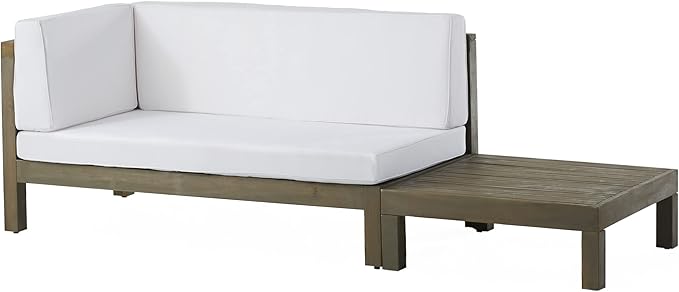 Christopher Knight Home Oana Patio Conversation Sets, Gray + White
