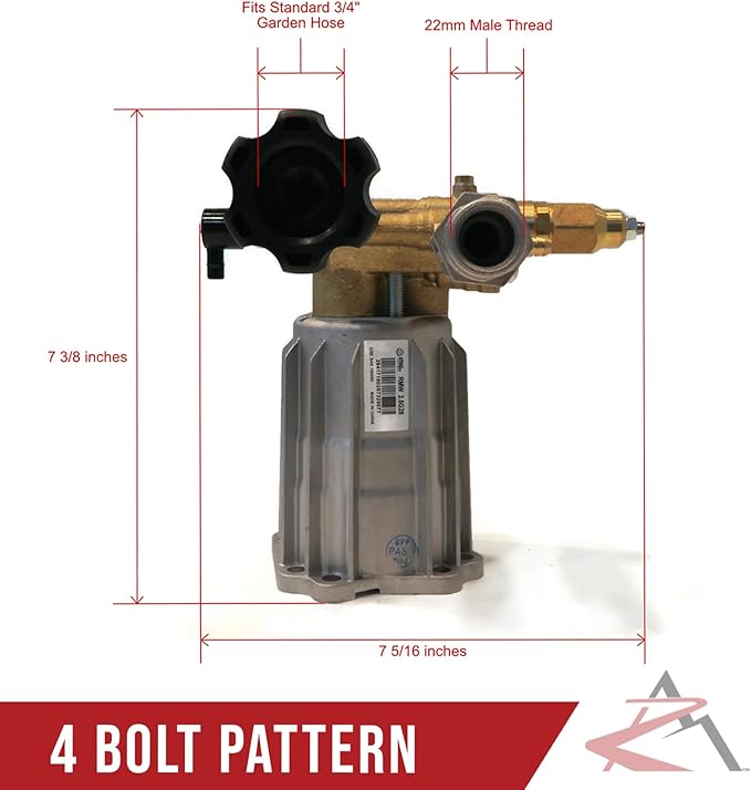 The ROP Shop OEM AR 7/8" Shaft 2800 PSI Vertical Pressure Washer Pump for Craftsman 020236-0