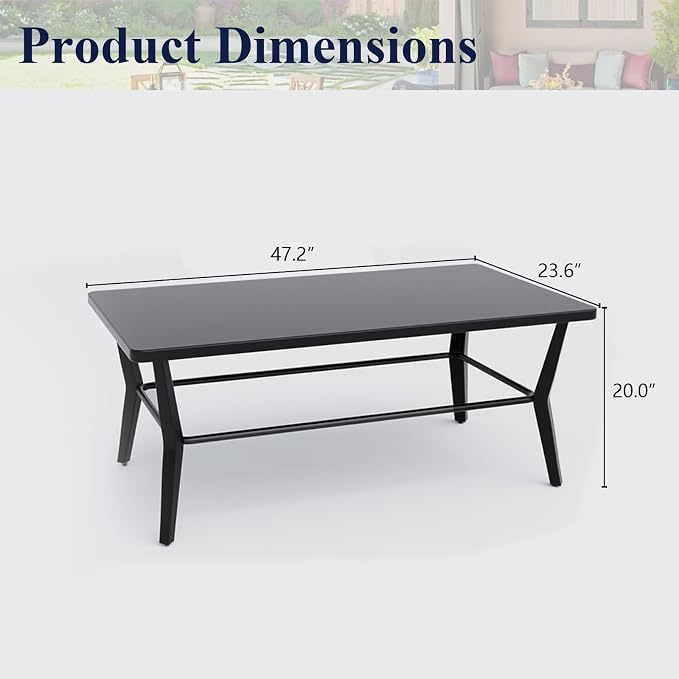 Kurapika Aluminum Patio Furniture Set 5-Seat Modern Metal Outdoor Conversation Sets w/5.1 Inch Cushion Patio Sectional Sofa with Rectangular Coffee Table, Grey